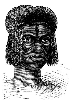 Zambo Female from Africa, vintage engraving