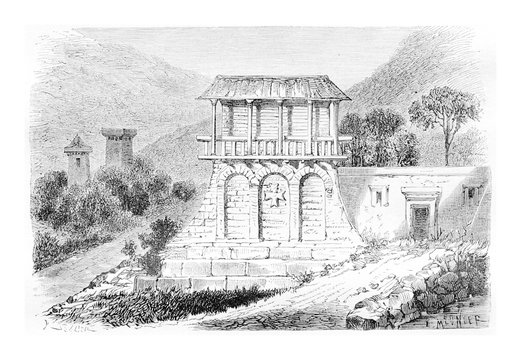 Dadiani Mansion, vintage engraving