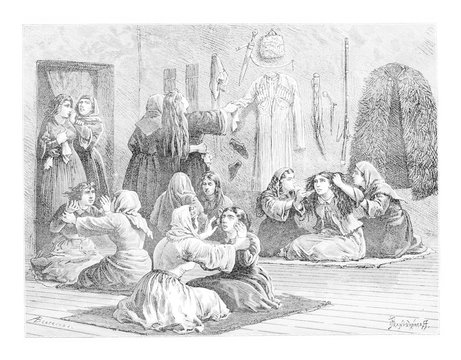 Day of Tears, vintage engraving