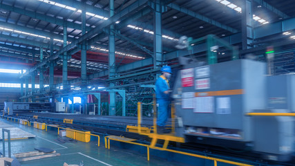 Factory workers at work