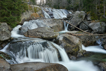 Waterfall rapids on a mountain stream