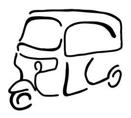 Vector graphic of a traditional taxi in Indonesia known as Bajaj