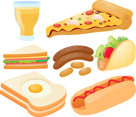 Different kinds of food and drink