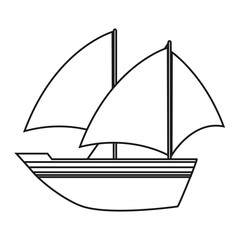 Sailboat icon. Ship nautical marine and summer theme. Isolated design. Vector illustration