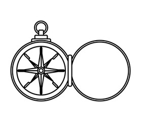 Compass icon. Instrument tool navigation and location theme. Isolated design. Vector illustration
