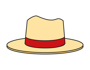 Hat icon. Cloth costume accessory wear and decoration theme. Isolated design. Vector illustration