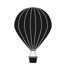 Obraz premium Hot air balloon vehicle icon. transportation travel and trip theme. Isolated design. Vector illustration