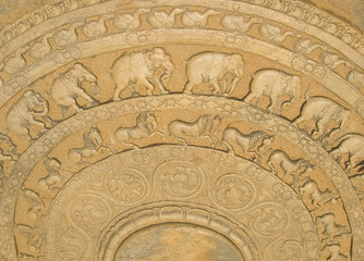 The sculpture in Polonnaruwa temple - medieval capital of Ceylon, UNESCO