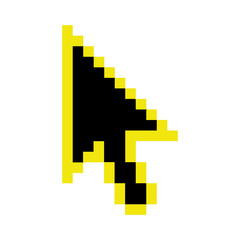 Fototapeta premium black and yellow arrow cursor icon over white background. vector illustration