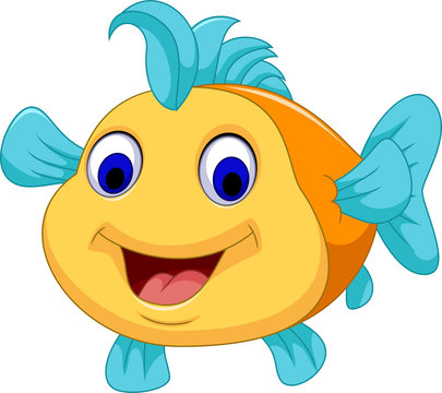 funny fish cartoon smiling