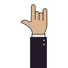 human arm and hand making a expression over white background. vector illustration