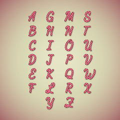 Candy Cane Alphabet.