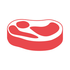 steak meat icon over white background. nutritive and fresh food design. vector illustration