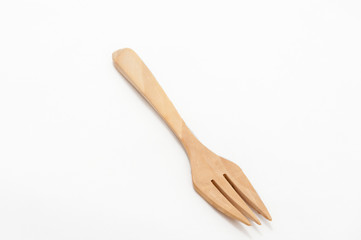 fork  wood isolated on a white background