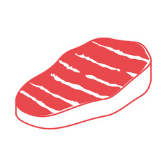 steak meat icon over white background. nutritive and fresh food design. vector illustration