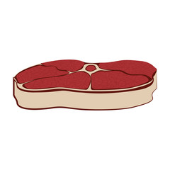 steak meat icon over white background. nutritive and fresh food design. vector illustration