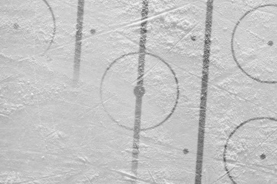 Ice the hockey field with markings