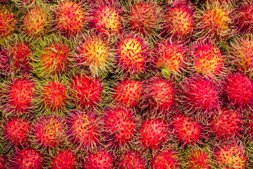 Rambutan or hairy fruit,Sweet Thai fruit.