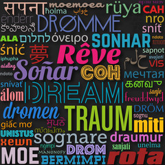 affiche"rêve",dream," multilingues