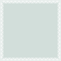 Classic square white frame with arabesques and orient elements. Abstract fine ornament with place for text