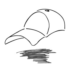 Hand Draw outline of Hat, isolated on white

