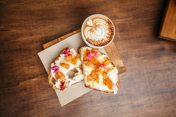 Delicious breakfast meal.