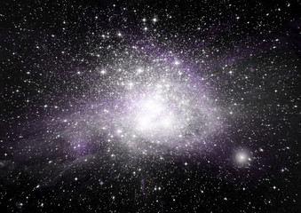 Stars, dust and gas nebula in a far galaxy