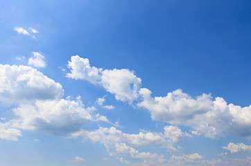 White clouds in the blue sky