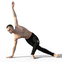 3d render of a modern male dancer isolated on white background