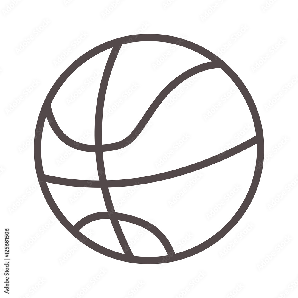 Sticker basketball ball sport equipment icon over white background. vector illustration