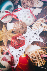 Different type of christmas ornaments