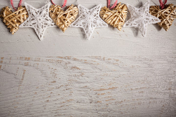 Christmas stars and hearts decorations