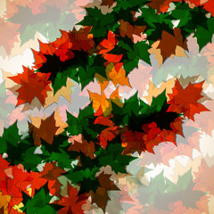 Naklejka na ściany i meble Autumn background of maple leaves. Colofrul image
