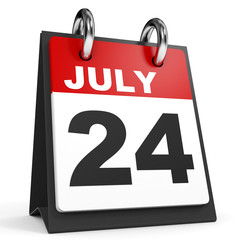 July 24. Calendar on white background.