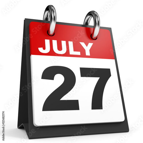 "July 27. Calendar on white background." Stock photo and royaltyfree