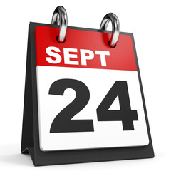 September 24. Calendar on white background.
