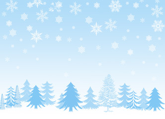 Winterlandschaft mit Schnee und Nadelbaumwald