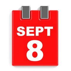September 8. Calendar on white background.