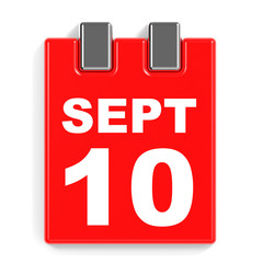 September 10. Calendar on white background.