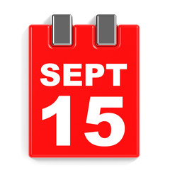 September 15. Calendar on white background.