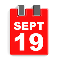 September 19. Calendar on white background.