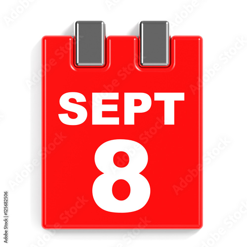 quot September 8 Calendar on white background quot Stock photo and royalty