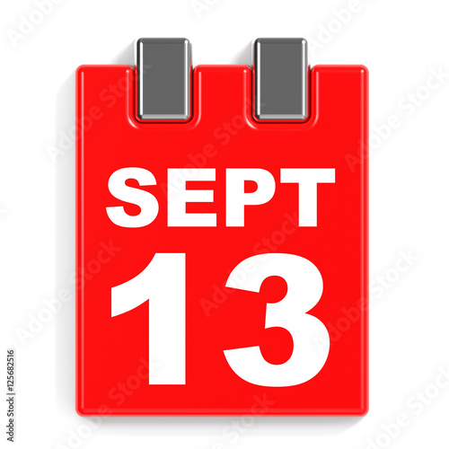 "September 13. Calendar on white background." Stock photo and royalty