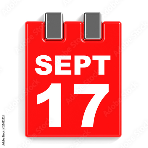"September 17. Calendar on white background." Stock photo and royalty