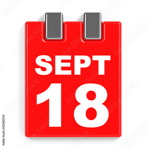 "September 18. Calendar on white background." Stock photo and royalty