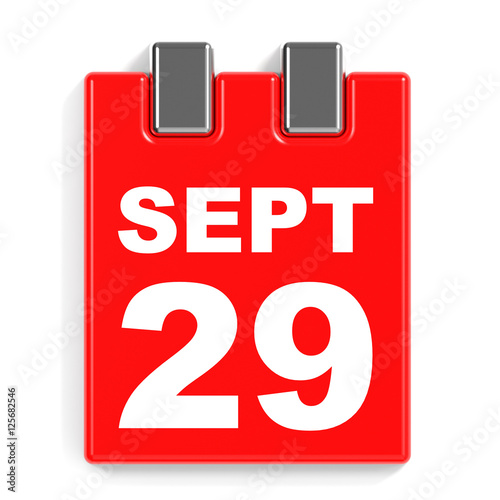 "September 29. Calendar on white background." Stock photo and royalty