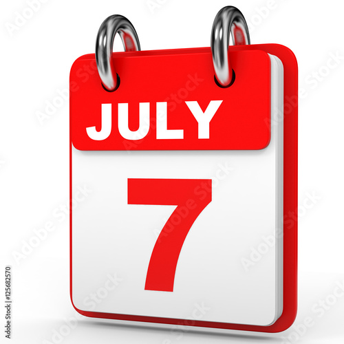 "July 7. Calendar on white background." Stock photo and royaltyfree