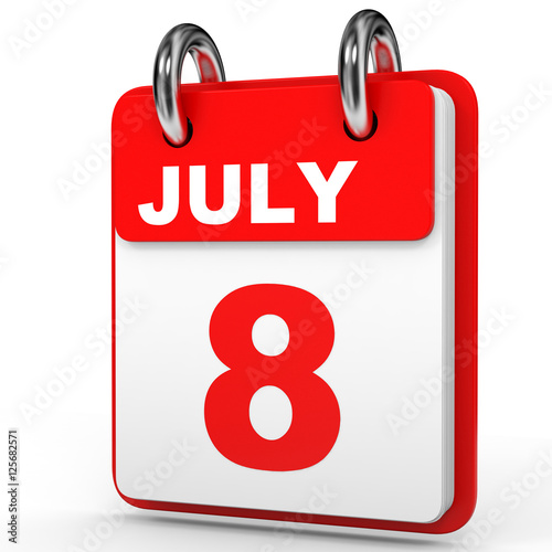 quot July 8 Calendar on white background quot Stock photo and royalty free