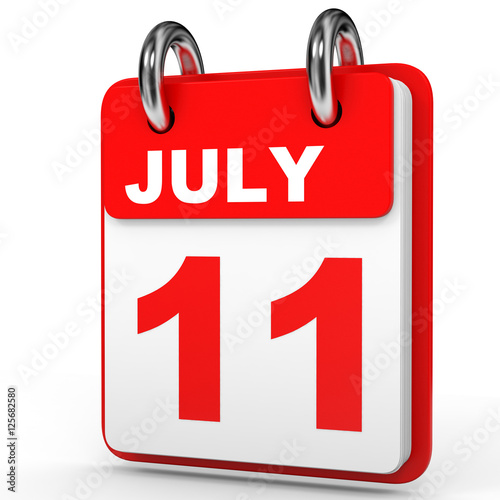"July 11. Calendar on white background." Stock photo and royaltyfree