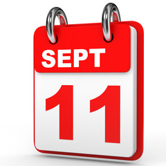 September 11. Calendar on white background.